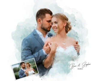 Custom Watercolor Portrait from Photo | Unique Custom Gift | Personalized Watercolor Portrait | Perfect Anniversary Gift