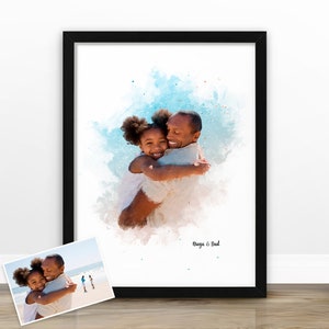 Custom Family Portrait | Portrait from Photo | Personalised Watercolour Portrait | Gift for Parents | Custom Family Prints