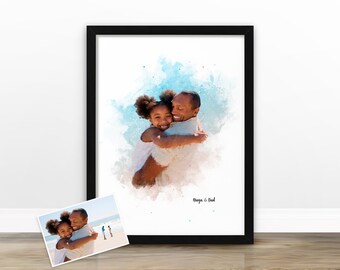 Custom Family Portrait | Portrait from Photo | Personalised Watercolour Portrait | Gift for Parents | Custom Family Prints