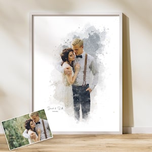 Personalised Wedding Portrait | Watercolour Portrait from Photo | Perfect Anniversary Gift | Handmade Illustration | Painting from Photo