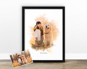 Pet Painting from Photo | Dog Lover Gift | Custom Dog Portrait | Personalised Dog Portrait | Gifts for Dog Lovers |  Pet memorial gift