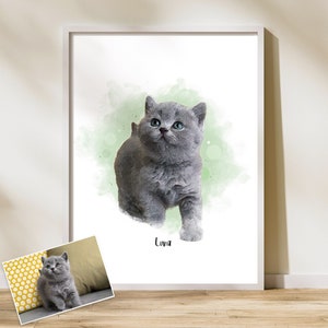 Pet Painting from Photo | Cat Lover Gift | Custom Cat Portrait | Personalised Cat Portrait | Gifts for Cat Lovers |  Pet memorial gift