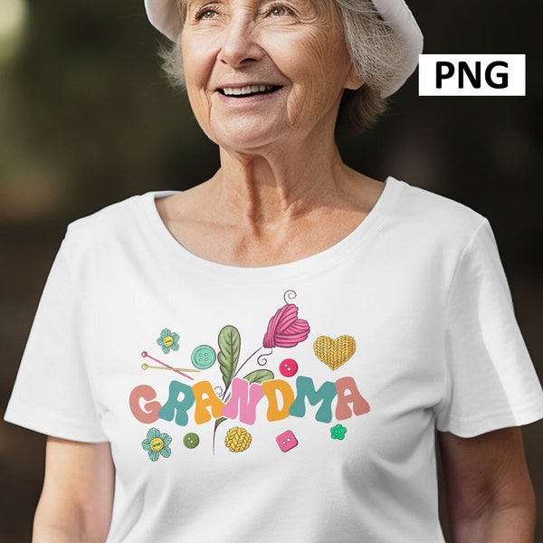 Grandma groovy sublimation shirt, Grandma Knitting png, Grandmother png, grandma tricot png, granny png, Mother's Day PNG, Grandma gifts,png