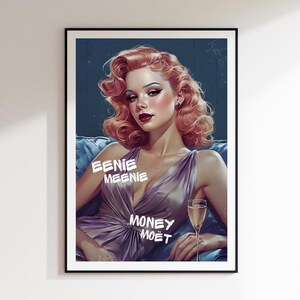 Eenie Meenie Money Moet / Sztuka ścienna w stylu vintage / James McQueen / Harland Miller / Plakat w stylu Connor Brothers / Do druku / Sassy