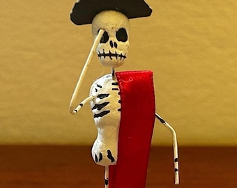DIa de los Muertos Rzeźba człowieka-szkieletu | Vintage, wyprodukowano w Meksyku