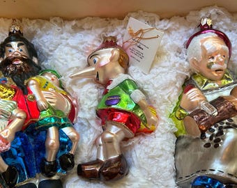 Kurt Adler Polonaise Glass Cinderella Christmas Tree Ornament Set