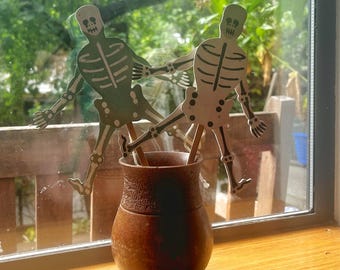 Vintage mexikansk Eskelett-dragdocka | Vintage, handgjord, Halloween, Dia de los Muertos---Ny