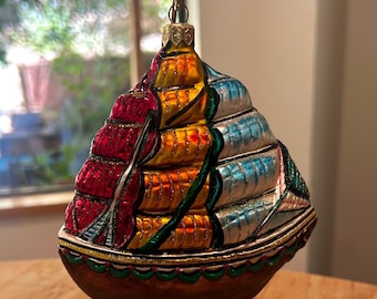 Mostowski Komozja Hand Blown Hinged Musical Egg Christmas Ornament