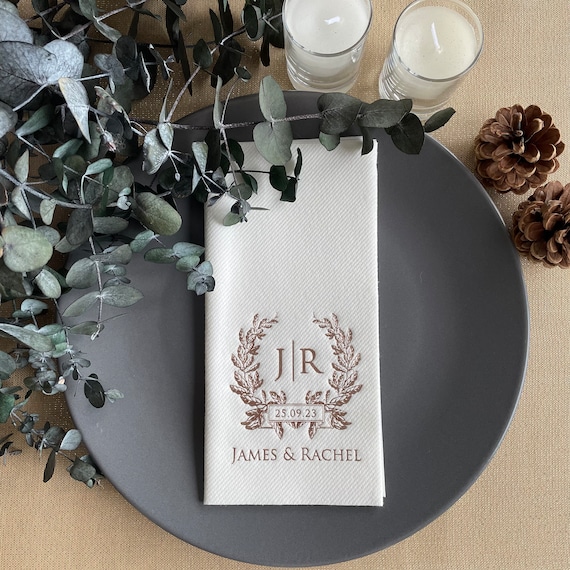Personalized Napkin with Luxury Design for Wedding