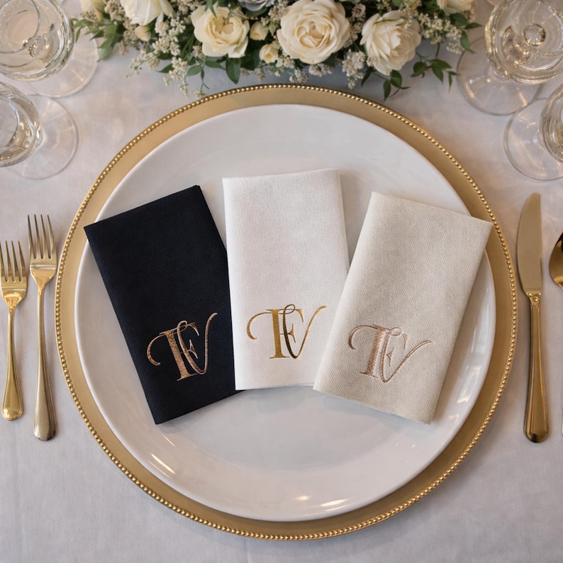 Personalized Wedding Napkins | Custom Airlaid Napkins With Monogram ...