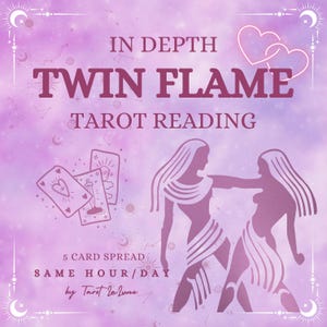 Lettura approfondita della fiamma gemella, lettura dei tarocchi dell'amore, stesura dei tarocchi a 5 carte, lettura spirituale dell'anima gemella, guida psichica alla stessa ora