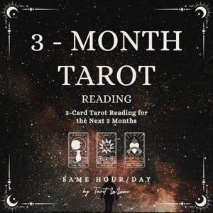 3-Month Tarot Reading - Same Hour Delivery - Future Predictions for Love, Career & Life - Detailed PDF Report - Personalized Guidance