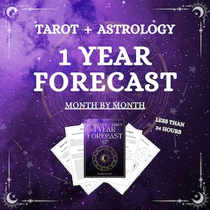 Leitura de Astrologia e Tarô, Previsão Mensal de 1 Ano, Análise de Mapa Astral, Leituras Mensais para Amor, Carreira e Crescimento