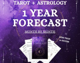Astrology & Tarot Reading, 1 Year Monthly Forecast, Birth Chart Analysis, Monthly Readings for Love, Career and Growth