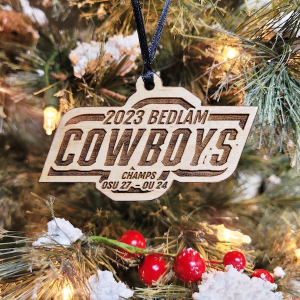 Oklahoma State Cowboys Bedlam Football Victory Ornament 2023