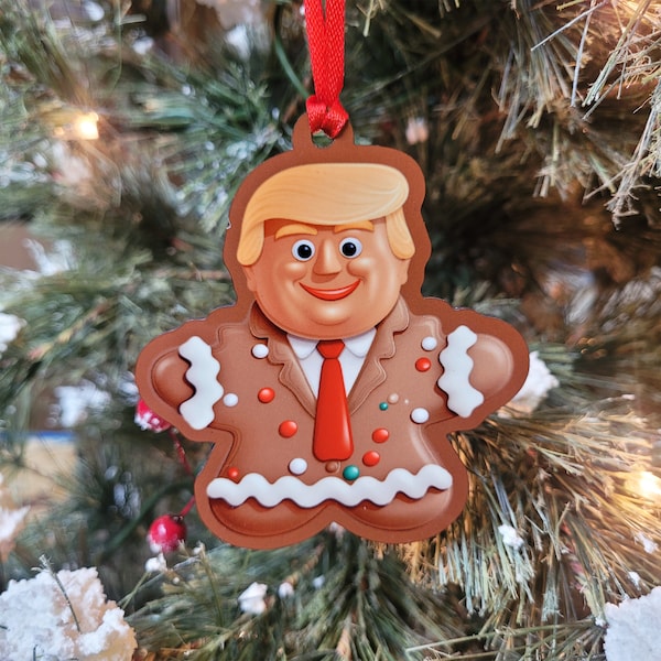 Donald Trump Gingerbread Man Christmas Ornament