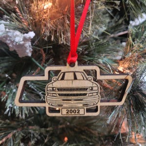 Chevrolet Truck 1999-2002 Bowtie Christmas Ornament - Personalized Truck Year