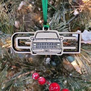 GMC Squarebody Bowtie Christmas Ornament - Personalized Truck Year