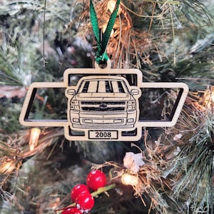 Custom Wooden Christmas Ornament - 2007-2013 Chevrolet Silverado Truck Design Gift Ornament C10