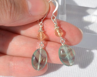 Rainbow Fluorite Gemstone Earrings