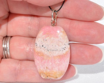 Rhodochrosite Gemstone Pendants:  Genuine Natural Rhodochrosite, Extra Large Pendant Jewelry, Multiple Styles/Sizes