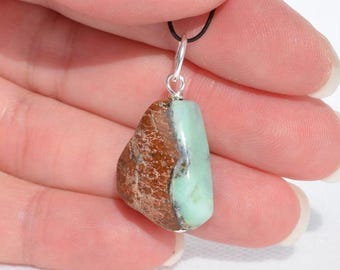 Chrysoprase Gemstone Pendants: Polished Genuine Gemstone Nugget, Statement Piece,  Multiple Options