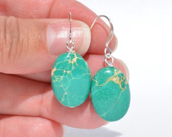 Green Jasper Earrings: Genuine Gemstones, Handmade Jewelry, Everyday Earrings, Multiple Options