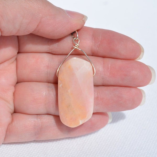 Pink Opal Pendants - Natural Gemstone Pendants -  Genuine Pink Opal  - Authentic Gemstone - Multiple styles/sizes