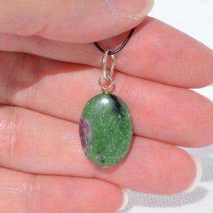 Ruby in Zoisite Pendants: Genuine Natural Gemstones, Multiple Styles/Options (1)  1.2 inches