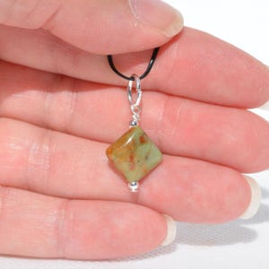African Green Opal Pendants: Natural Genuine Gemstones, Gold/Silver-Plated Wire Wrapped, Multiple Small Options