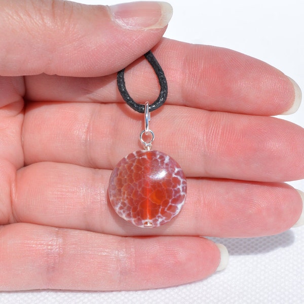 Multiple Fire Crackled Agate Pendants - Genuine Gemstone - Authentic Fire Crackled Agate - Polished Gemstone pendants - Everyday jewelry