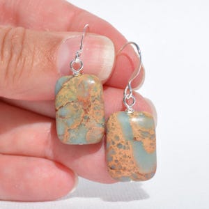 Multiple Aqua Terra Jasper Gemstone Earrings - Genuine Gemstone - Imperial Jasper - Jasper Sea Sediment Earrings - Everyday Earrings