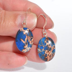 Multiple Blue Jasper Gemstone Earrings - Handmade Jasper earrings - Everyday Gemstone earrings - Multiple Styles and shades of blue