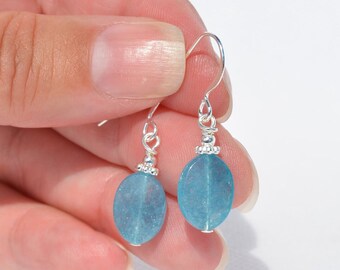 Apatite Gemstone Earrings: Natural Genuine Gemstones, Everyday Jewelry, Healing Stones, Multiple Sizes/Options