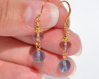 Rainbow Fluorite Gemstone Earrings: Natural Genuine Gemstones, Healing Stone, Multiple Options