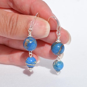 Multiple Blue Jasper Earrings - Genuine Gemstone earrings - Everyday earrings - Handmade Jasper earrings - Multiple options