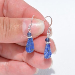 Authentic Sodalite Earrings - Genuine Sodalite Gemstones - Everyday Gemstone Earrings - Everyday Jewelry - Multiple silver-plated options