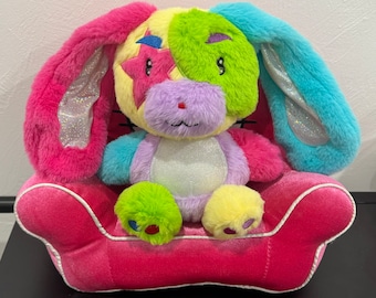 Kandi the Colorful Colorblock Rainbow Bunny Rabbit Plush Stuffed Animal