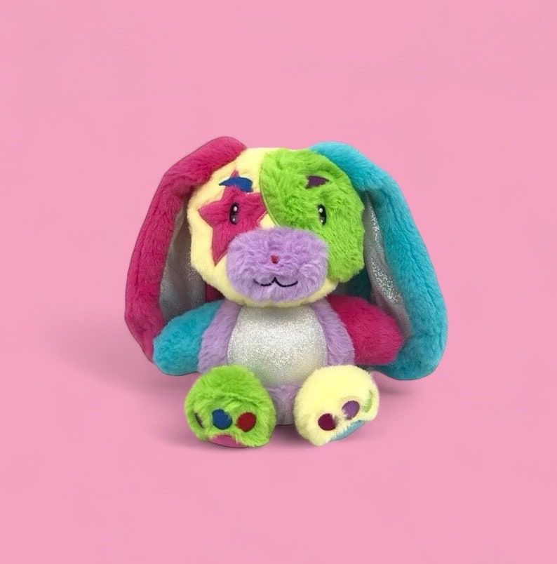 Kandi the Colorful Colorblock Rainbow Bunny Rabbit Plush Stuffed Animal ...