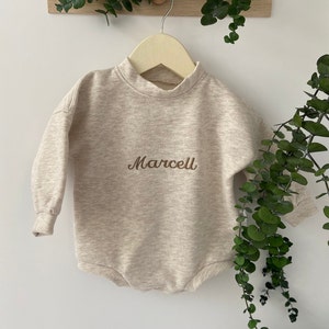 Personalized Embroidered Baby Romper: Custom Cotton Dungarees