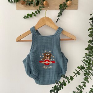 Personalized Baby Overalls Romper: Embroidered Cotton Dungaress