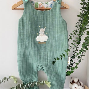 Personalized Muslin Cotton Baby Romper: Embroidered Name Winter Outfit