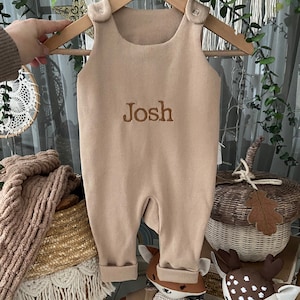 Personalized Baby Romper: Embroidered Cotton Overalls, Unisex Clothing
