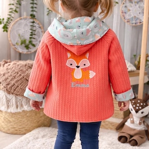 Personalized Baby and kids Cotton Wearable Jacket : Custom Embroidered Hooded Double Sided Birthday Gifts