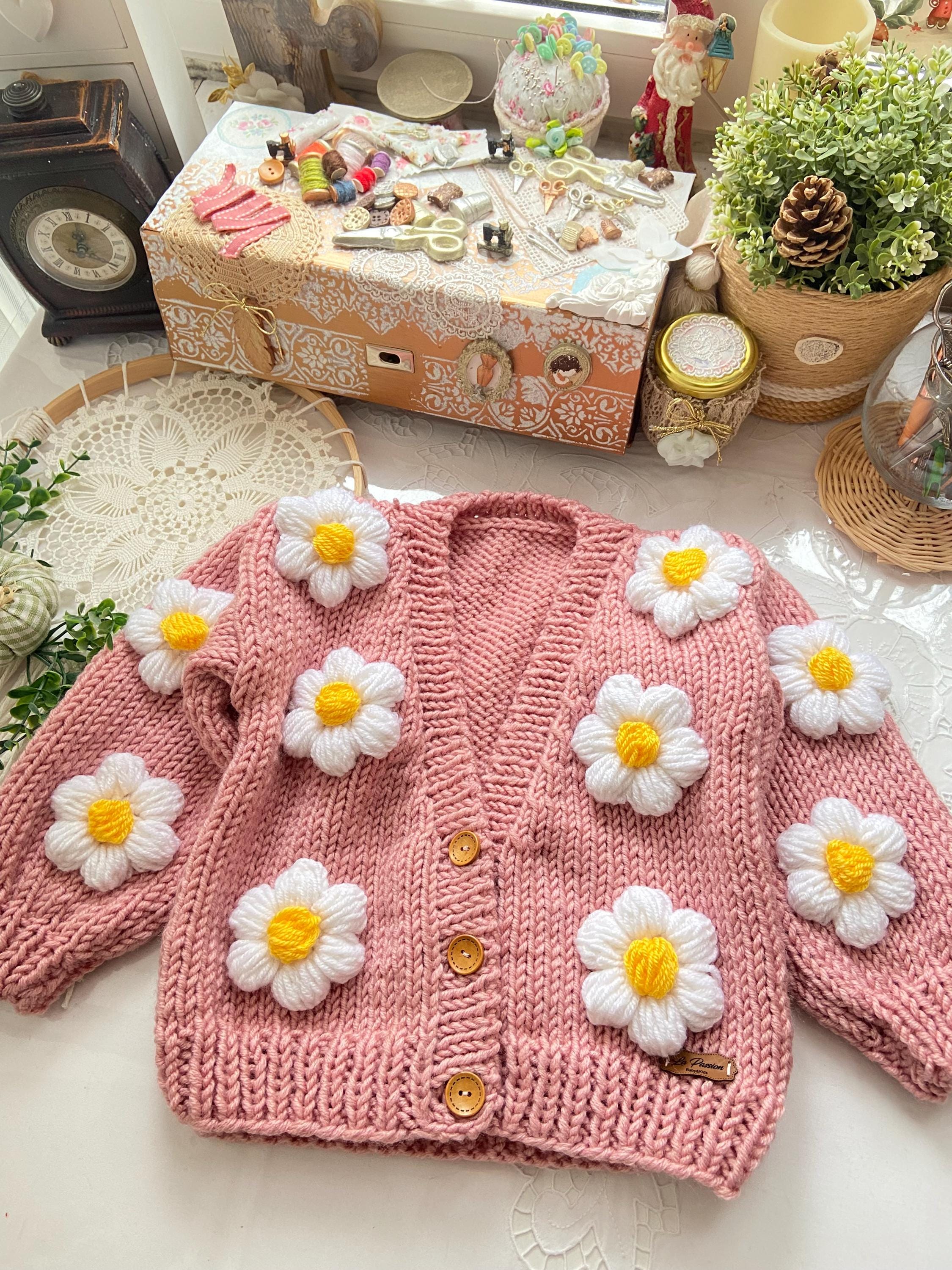 Floral Knit Cardigan - Etsy Floral Knit Cardigan - Etsy