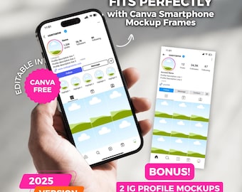 Instagram Mockup Template New Size Editable Canva Free Instagram Feed Mockup Template 2025 4:5 Ratio Social Media Manager Planner
