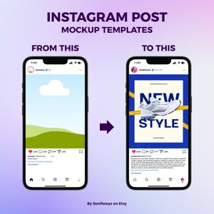 This is the example when you use this Instagram post mockup template.
As you can see, we already add the repost icon, so you don't need to add one anymore.
You only need to edit the texts, and also drag and drop your images as desire.