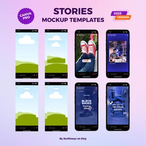 Find these 4 new Instagram story mockup templates inside this product!
The story mockups here are POV from your client or your personal instagram account when you open another account stories.
Perfect to visualize or plan instagram stories before posting it on the actual Instagram.
