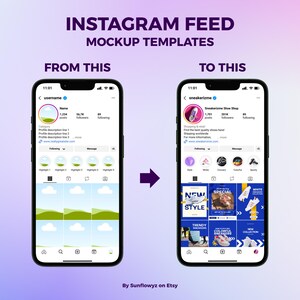 This is the example when you use this Instagram feed mockup template.
You can edit the texts and also drag and drop your photos easily just by using Canva pro account, since there are some elements that closely similar to the real ones, especially the repost icon.
Yes, the instagram mockups templates in this package are updated based on instagram August 2025 version.