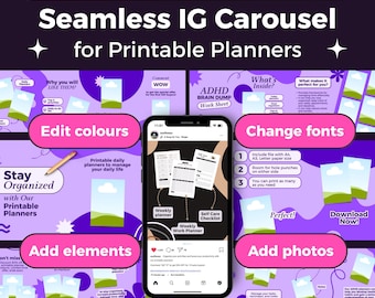 Instagram Carousel Templates for Printable Promotion, Social Media Promotional Post Mockup Template
